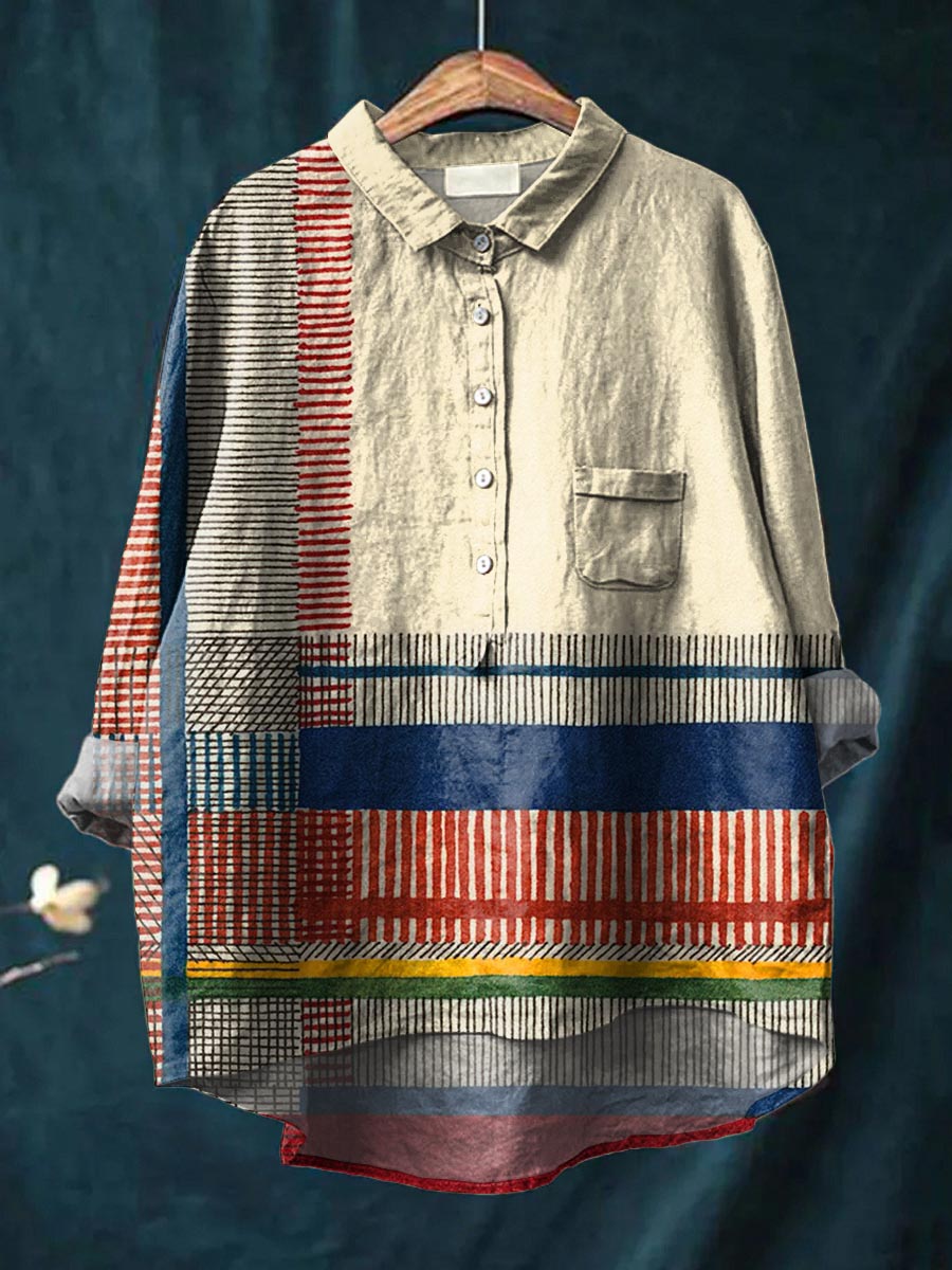 Мариела | Риза с артистичен геометричен принт