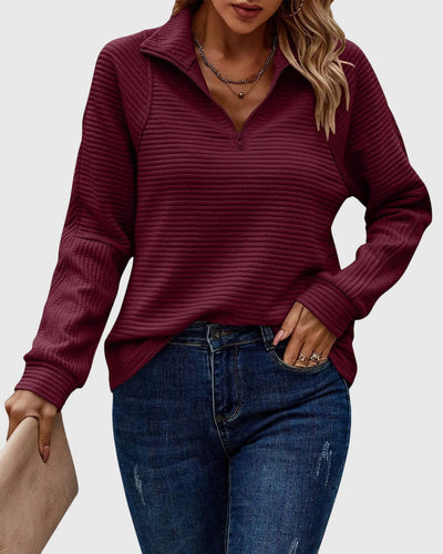 Pandora | Casual Zip Collar Sweater
