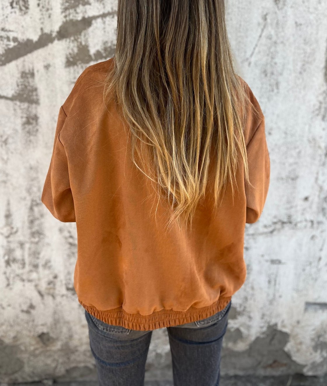 Лусиана | Бомбер яке от велурена кожа