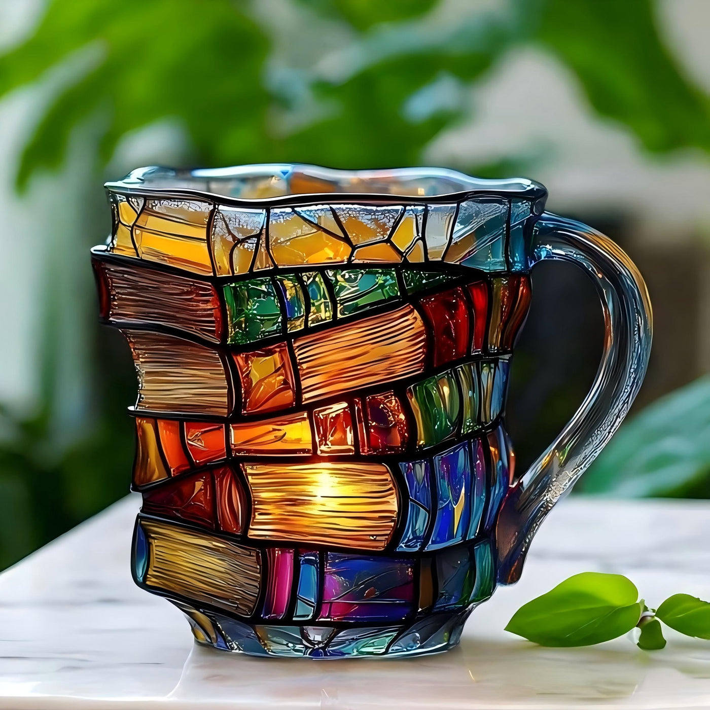 Чаша за библиотека с витражи