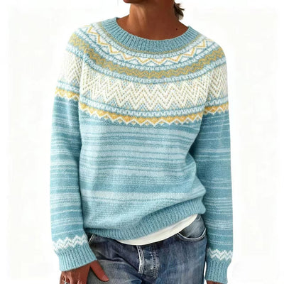 Неда | Нордик Пуловер с Зимен Мотив