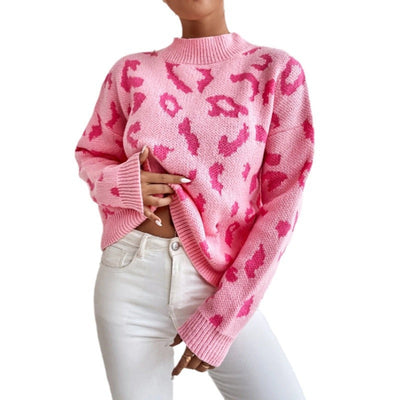 Рая | Пуловер с Леопардов Акцент