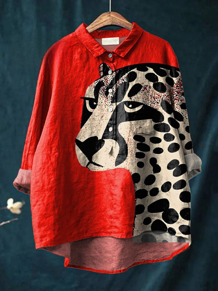 Каталина | Артистична риза с леопардов мотив