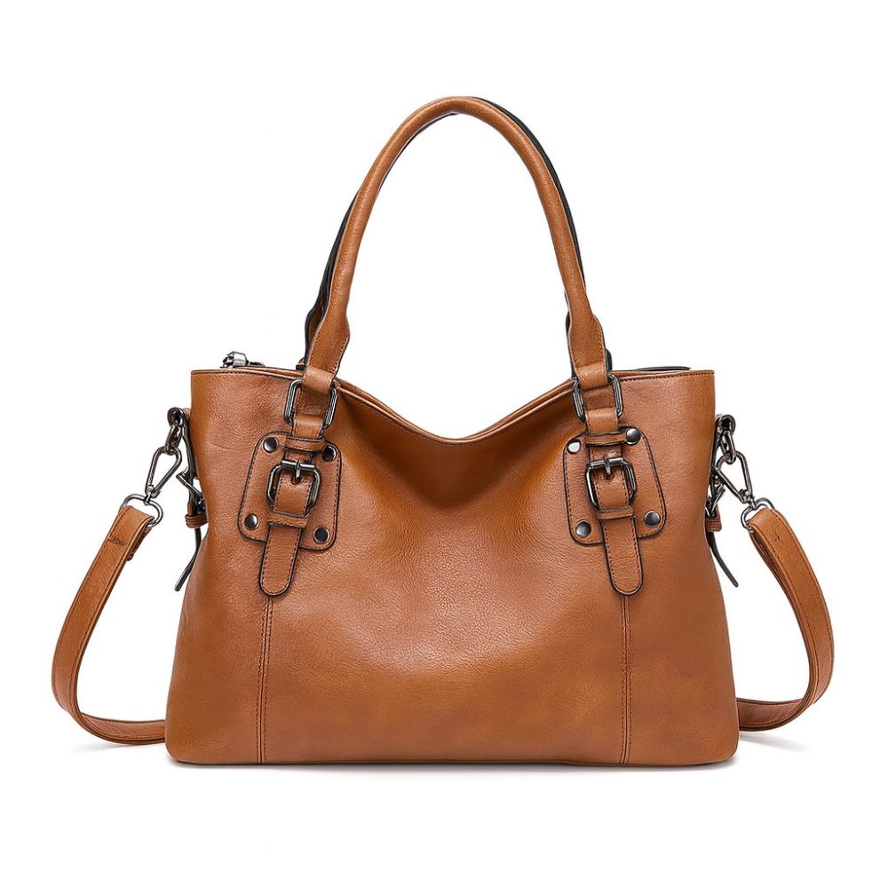 Cassie | Кожена чанта с детайл с катарама